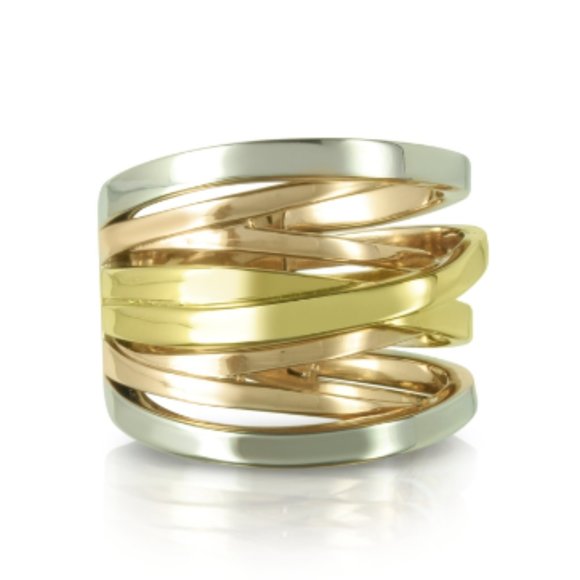 Michael Kors Jewelry - Michael Kors Yellow Rose Gold And Silver Eternity Ring Size 7.5